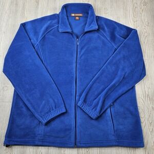 Harriton Royal Blue Fleece Zip Up Jacket Full Zip Pockets Size XL